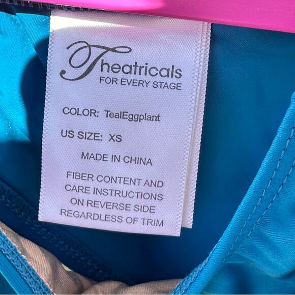 Theatricals teal eggplant purple dancewear dance crop top adult XS NWT - Picture 3 of 3